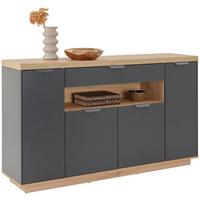 Sideboard Jake Anthrazit/Eiche Dekor B: 153cm - Anthrazit/Eiche Artisan, Trend, Holzwerkstoff (153/92/38cm)