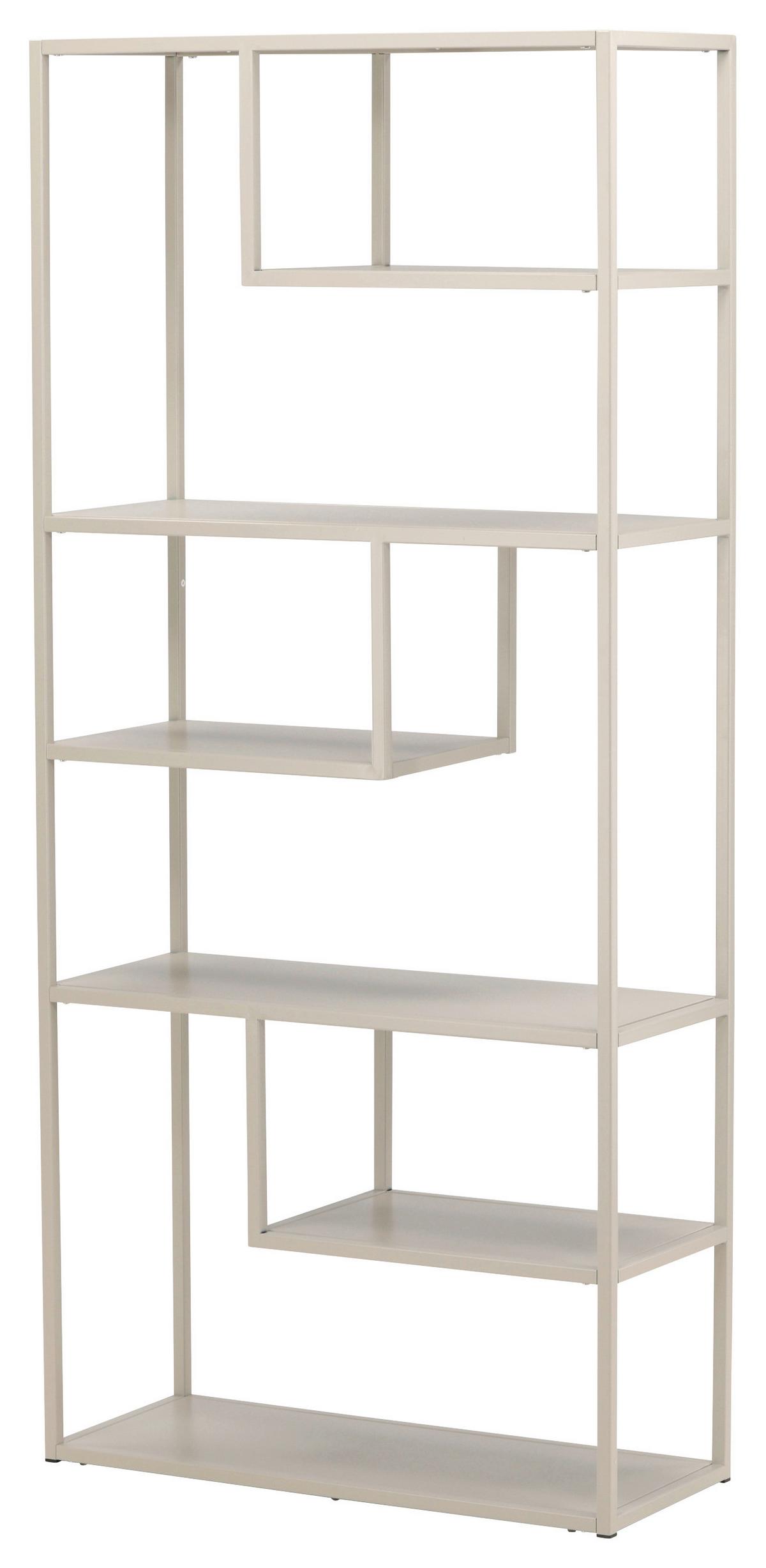 Bücherwand Staal - Beige, Design, Metall (85/188/35cm) - Livetastic
