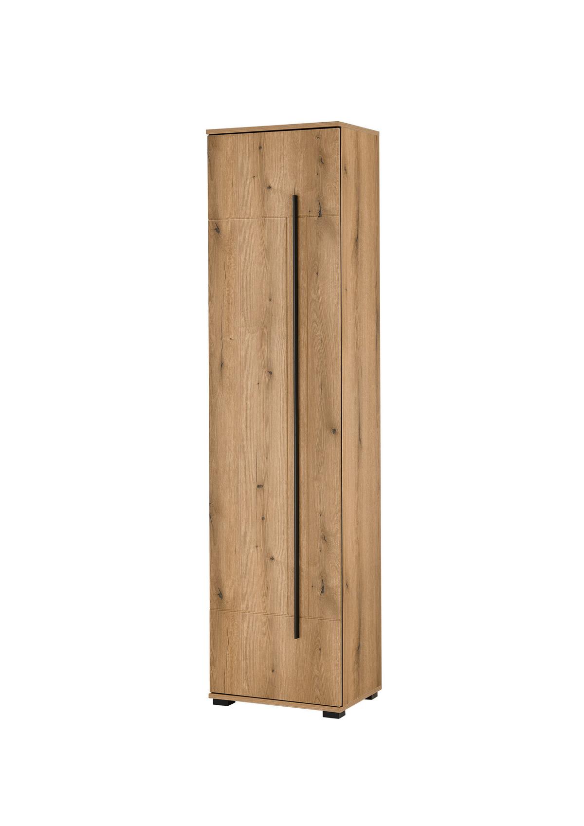Mehrzweckschrank Eichefarben B: 50cm - Eichefarben/Schwarz, MODERN, Holzwerkstoff (50/201/39cm) - MID.YOU
