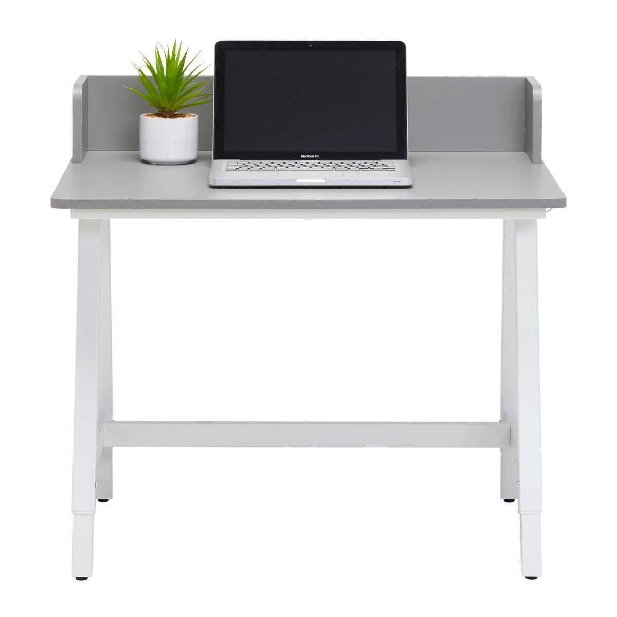 Písací stôl EMMELIE - sivá/biela, Modern, kov/kompozitné drevo (80/54-85/60cm) - Mömax