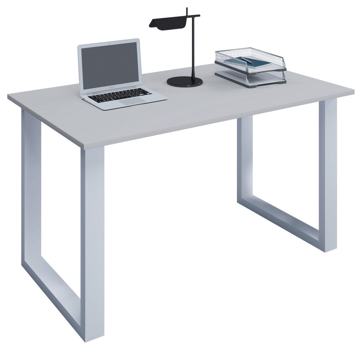 Schreibtisch Lona Grau/weiß B: 80 Cm - Weiß/Grau, MODERN, Holzwerkstoff/Metall (140/80/76cm) - MID.YOU