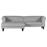Ecksofa Jonte Grau S: 160x260 cm - Dunkelbraun/Grau, Design, Textil (160/260cm) - MID.YOU