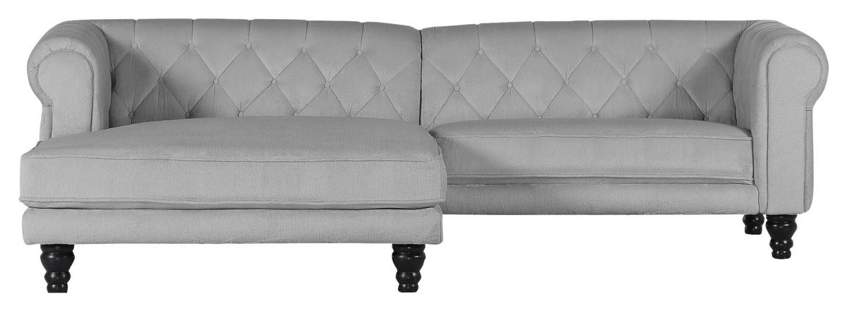 Ecksofa Jonte Grau S: 160x260 cm - Dunkelbraun/Grau, Design, Textil (160/260cm) - MID.YOU