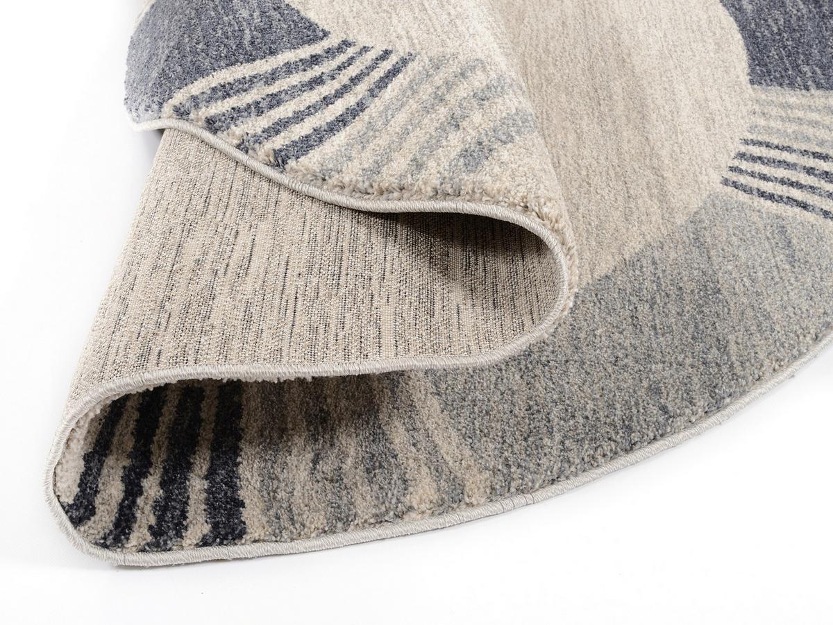 Webteppich Palazzo Lobo Blau/Grau Rund Ø 120 cm - Blau/Grau, KONVENTIONELL, Textil (120cm) - Novel