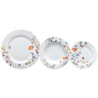 Tafelservice Flora Keramik 6 Personen Geschirr Set - Multicolor/Weiß, Design, Keramik - Tognana