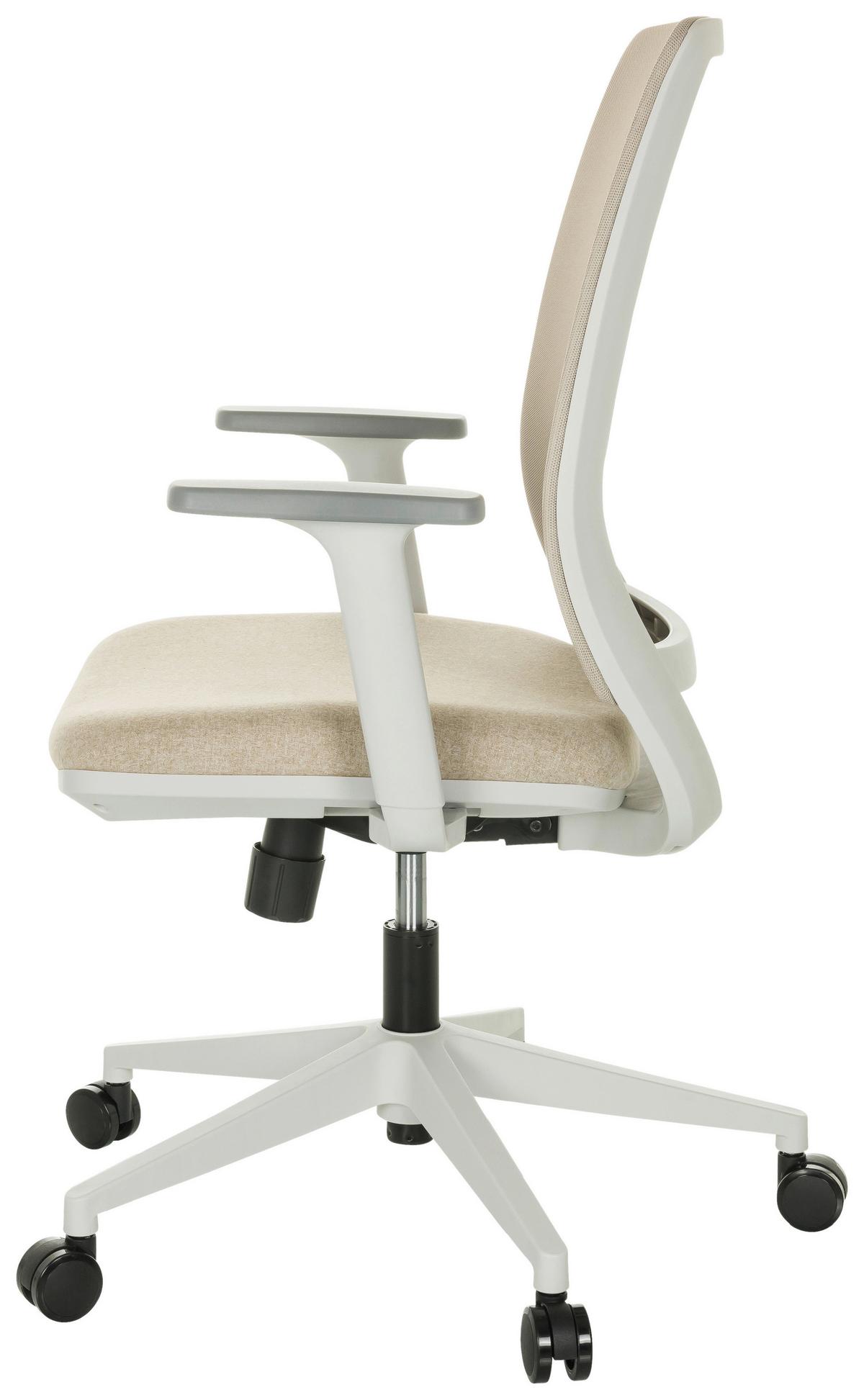 Drehstuhl Profondo Eco W - Beige/Weiß, Basics, Kunststoff/Textil (68/98,5-108,5/56cm) - MID.YOU