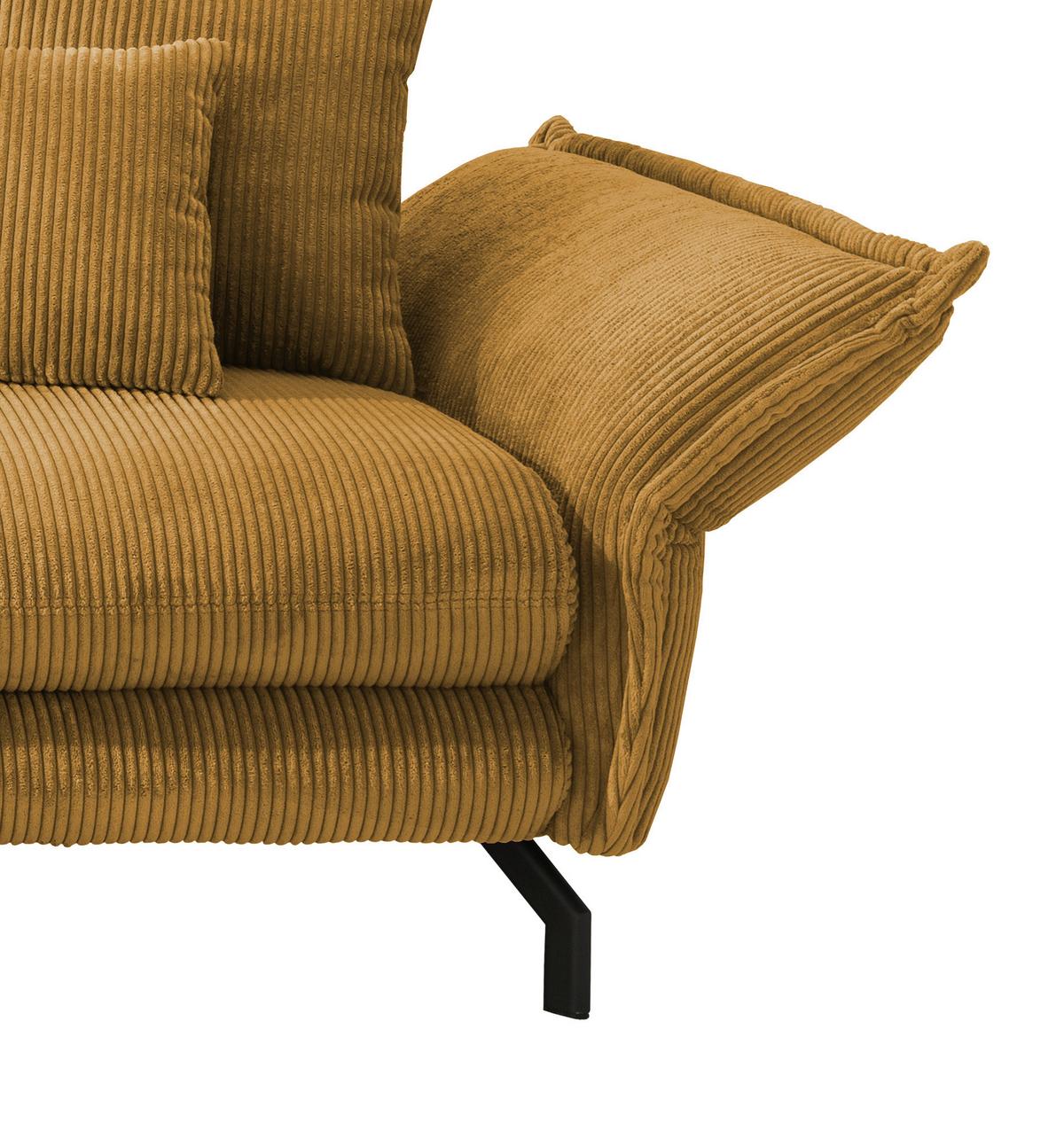 Ecksofa Lava Goldfarben S: 180/255 cm - Goldfarben/Schwarz, MODERN, Textil (180/255cm) - Livetastic