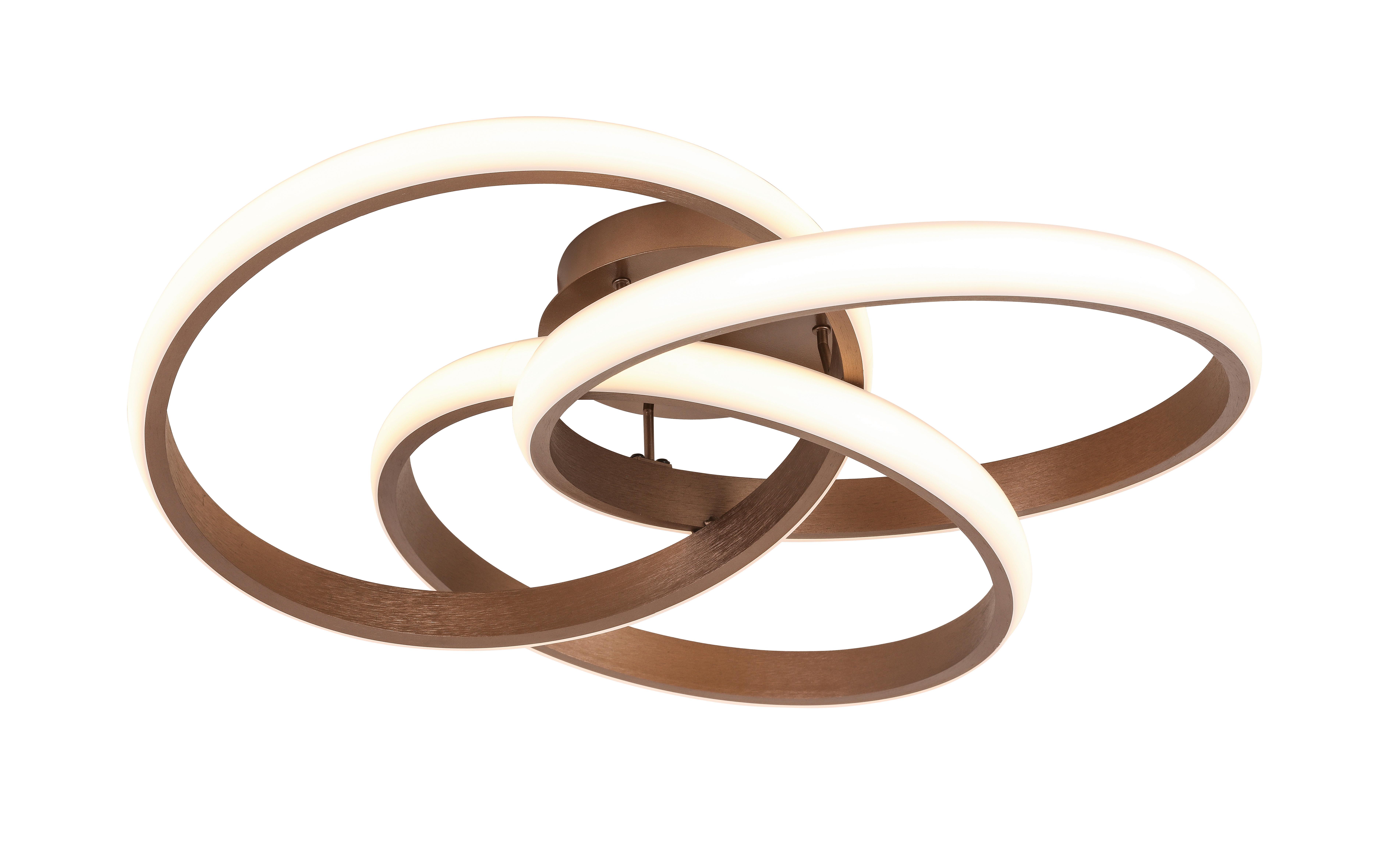 LED stropné svietidlo Antor, Ø: ca. 55cm - cappuccino, Modern, kov/plast (52/15/49,5cm) - Premium Living