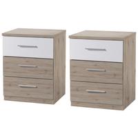 Éjjeliszekrény Mars - tölgyfa színű/fehér, Modern, faalapú anyag (46/56/41cm)