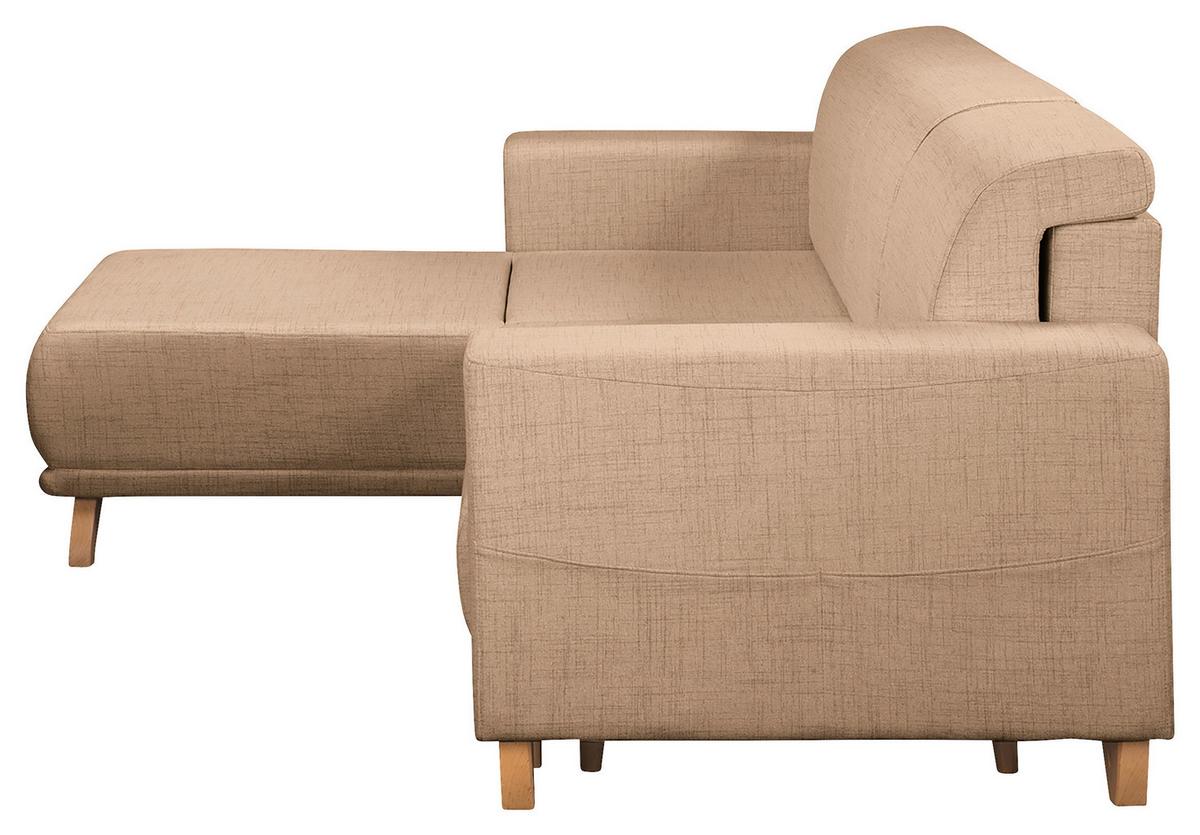Ecksofa Bella Beige S: 257x174 cm - Wengefarben/Beige, Design, Textil (257/174cm) - Livetastic