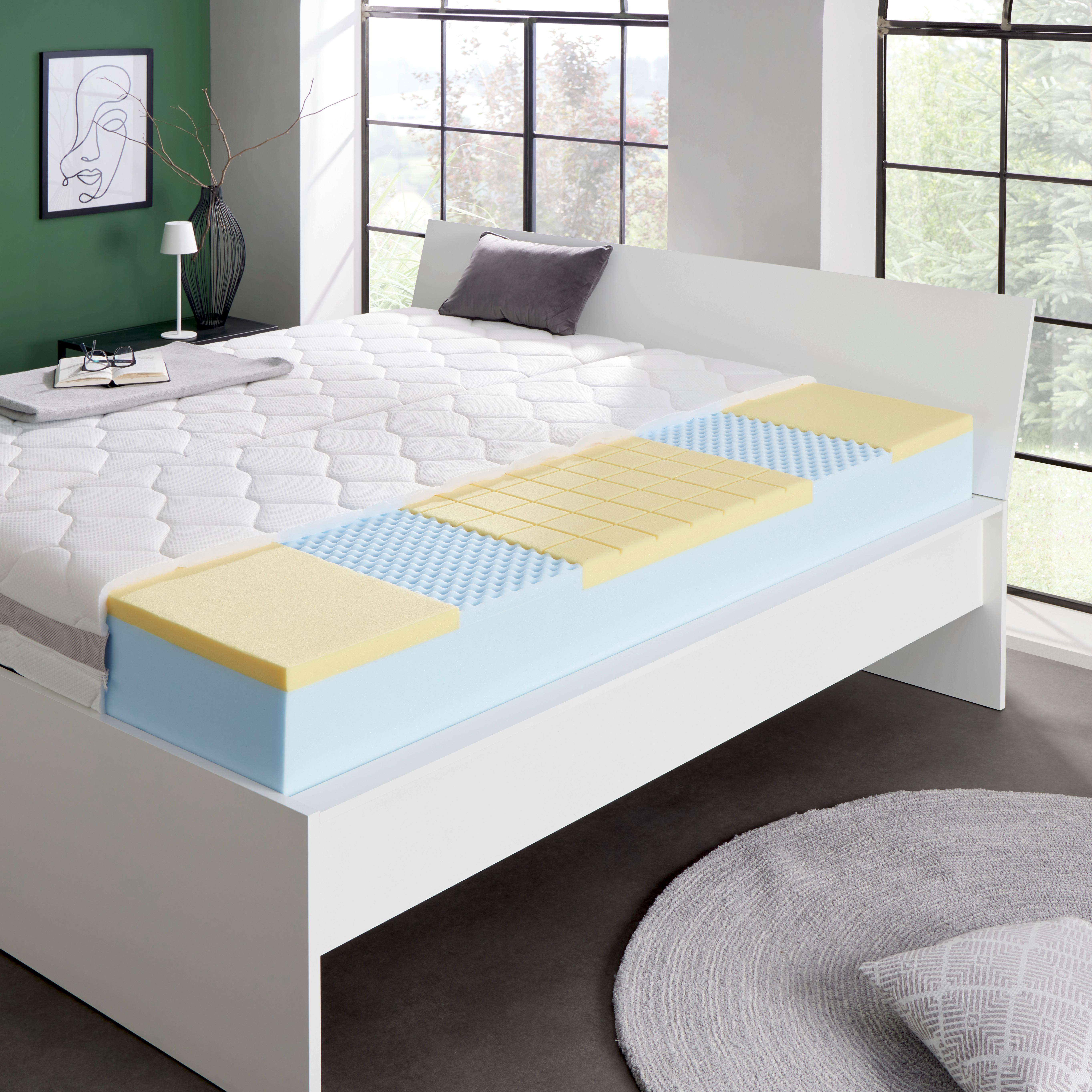 Viscomatratze Femina Nova H3, Lf: 140x200 cm - Weiß, Textil (140/200cm) - Primatex Deluxe