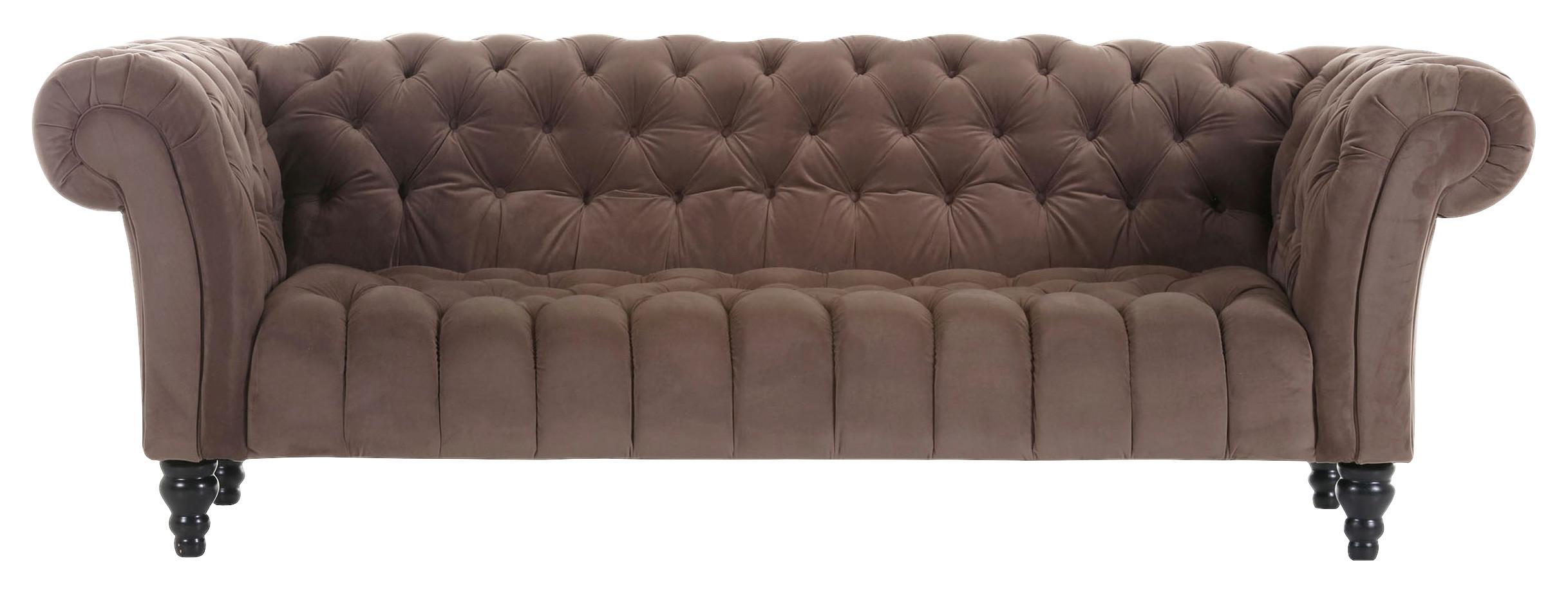 Bigsofa Canyon B: 230 cm Dunkelbraun Samt - Dunkelbraun/Schwarz, Trend, Textil (230/74/101cm) - Livetastic