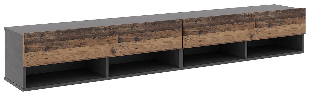 Lowboard Derby 200 - Alteiche/Dunkelgrau, Design, Holzwerkstoff (200/31,5/32,5cm) - Livetastic