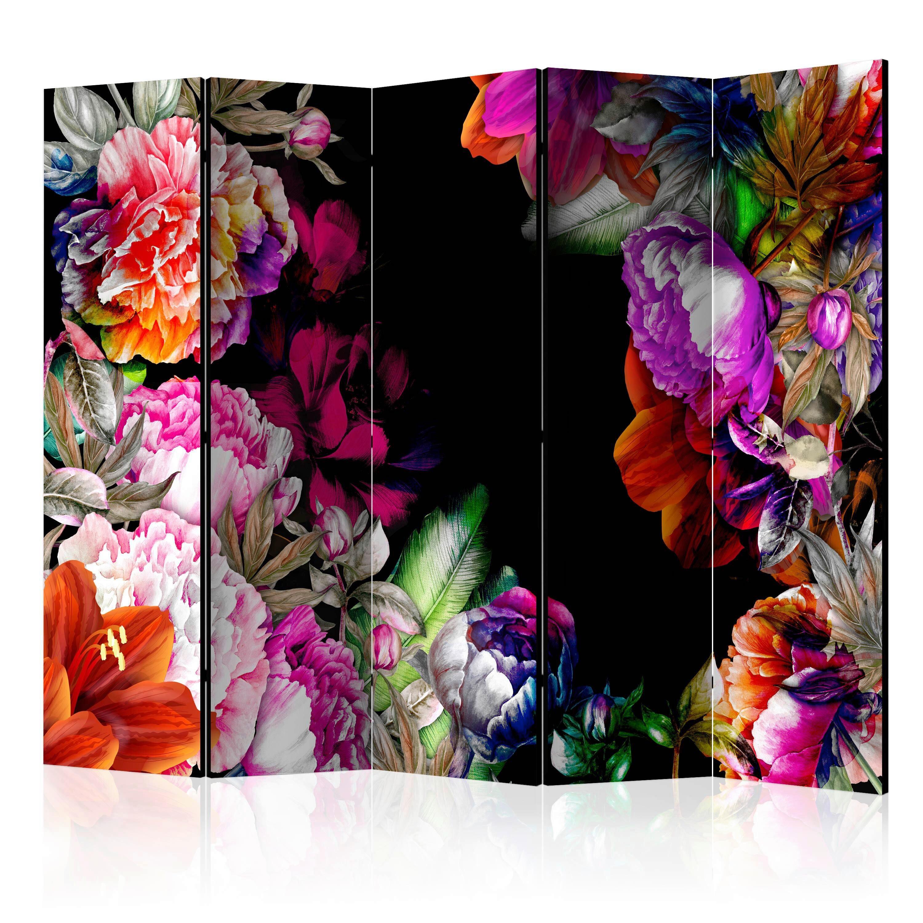 PARAVENT Multicolor Schwarz B: 225 cm - Multicolor/Schwarz, Basics, Holz/Textil (225/172/3cm) - artgeist