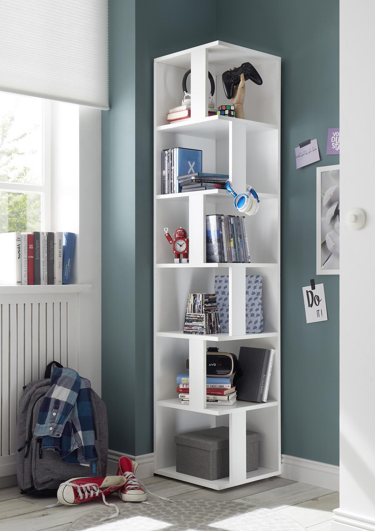 Eckregal Corner Shelf 38 cm Weiß - Weiß, Basics, Holzwerkstoff (38/186/38cm) - P & B