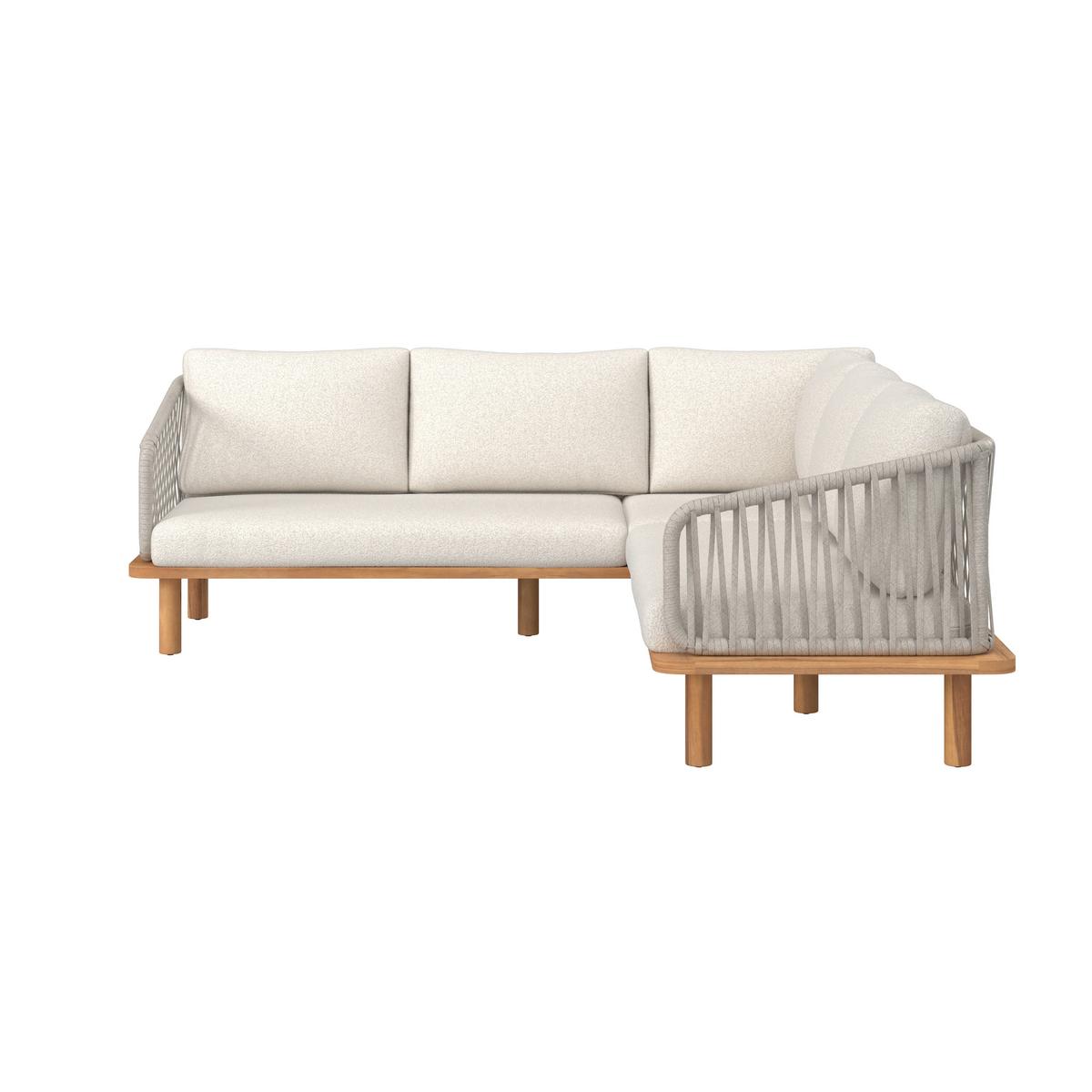 TERASOVÁ SEDACIA SÚPRAVA MARA - krémová/farba tíku, Modern, kov/drevo (190/62,5/70cm) - Bessagi Garden