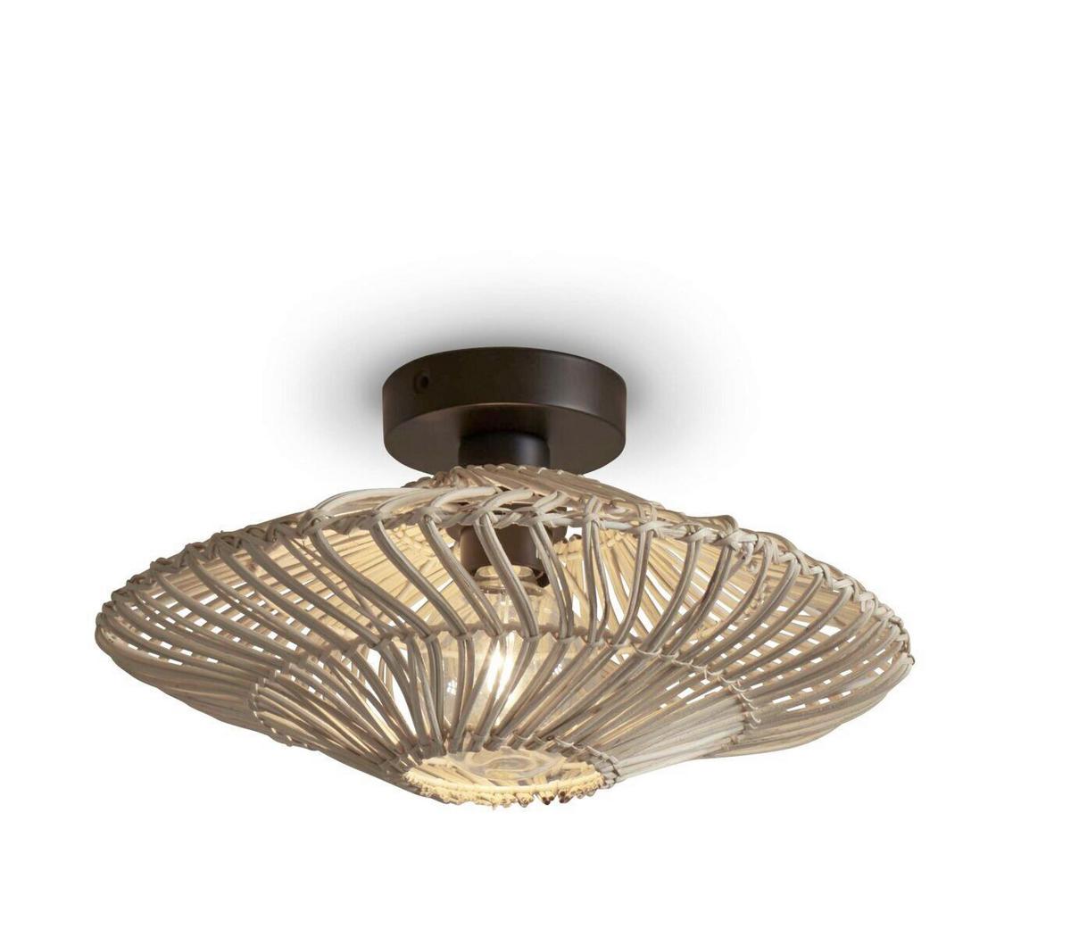 Deckenleuchte Zanzibar/c/4012/w - Weiß, Trend, Naturmaterialien (40/12cm) - Good & Mojo