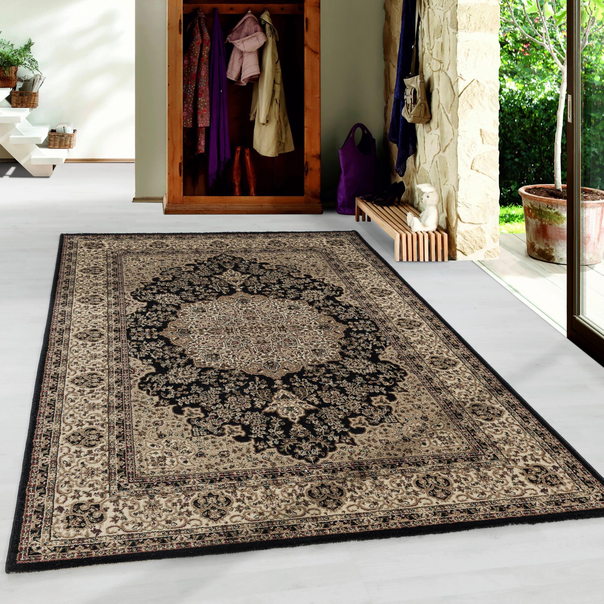 Orientalischer Webteppich Schwarz Kashmir 300x400 cm - Schwarz, LIFESTYLE, Textil (300/400cm)