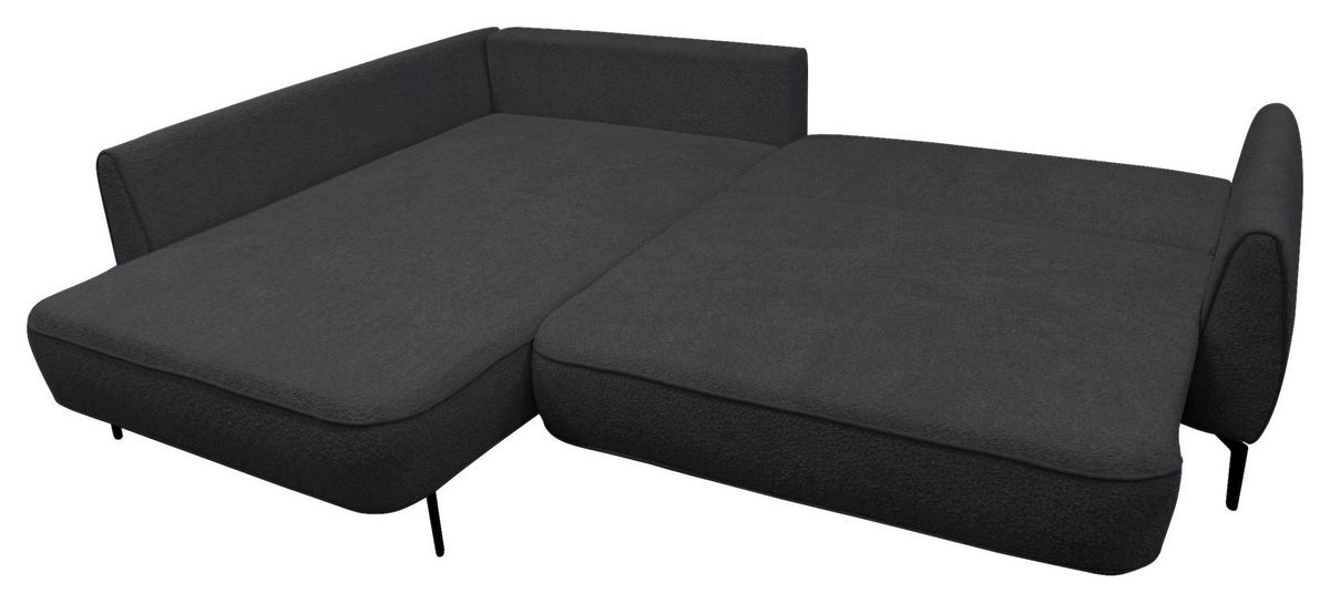 Ecksofa Abriamo Dunkelgrau 204x273 cm - Dunkelgrau/Creme, Design, Textil (204/273cm) - MID.YOU
