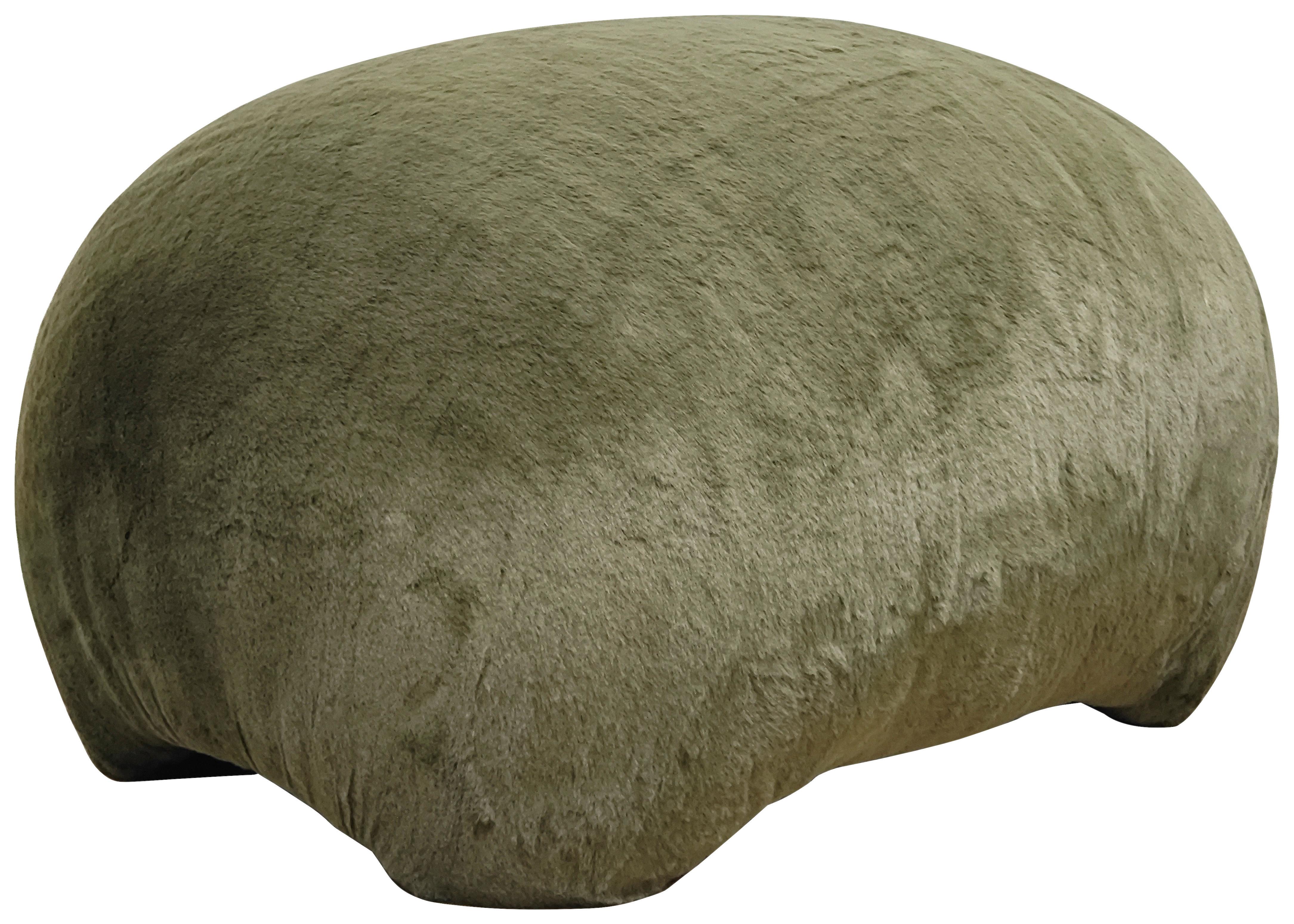 Štýlová taburetka MARLA, zelená umelá kožušina - zelená, Modern, kompozitné drevo/textil (61,5/36,5/49cm) - Mömax