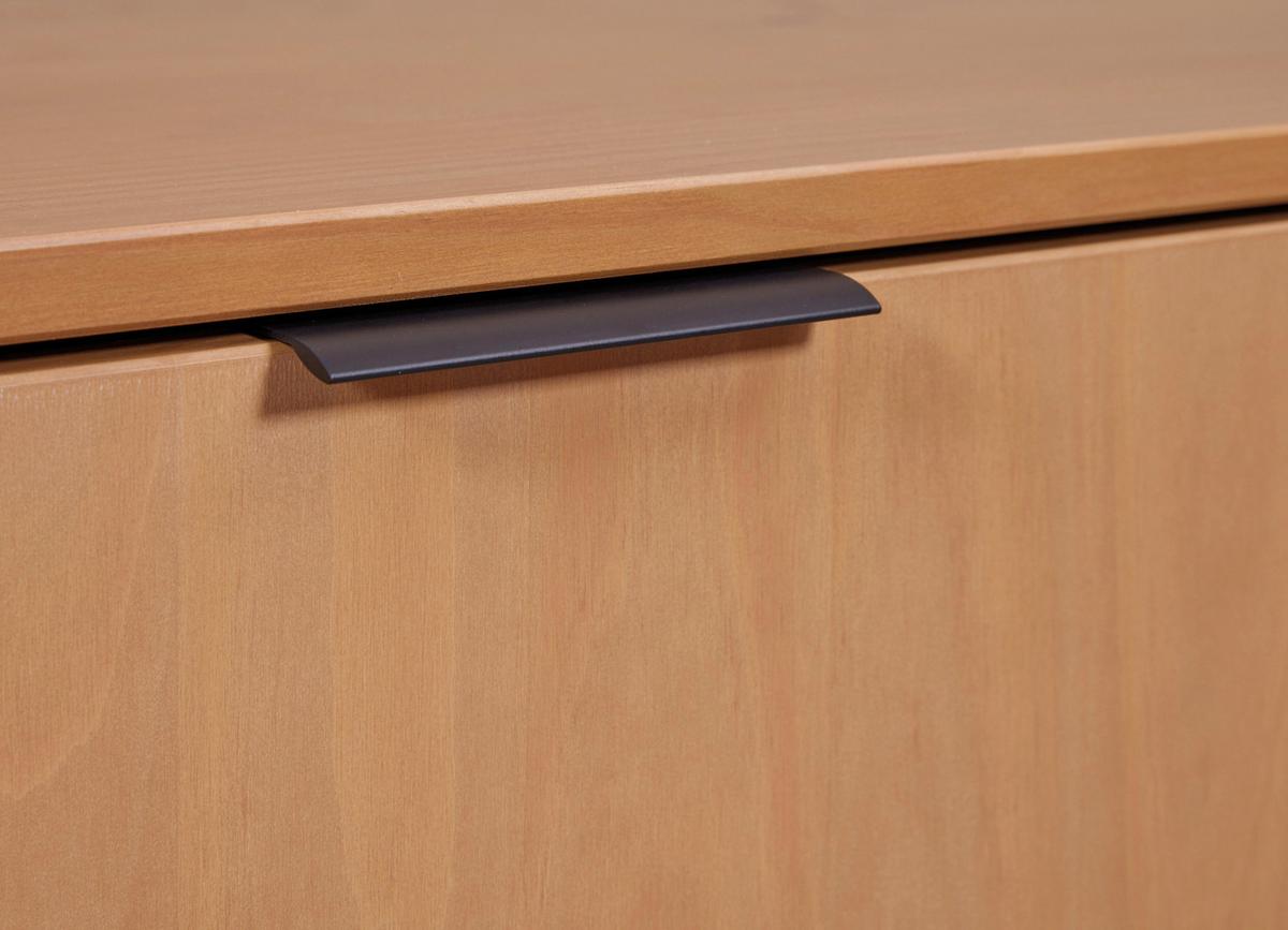 Tv-lowboard Vivo B: 150 Cm Kiefer Massiv/eichefarben - Eichefarben/Schwarz, Design, Holz (150/70/45cm) - Livetastic