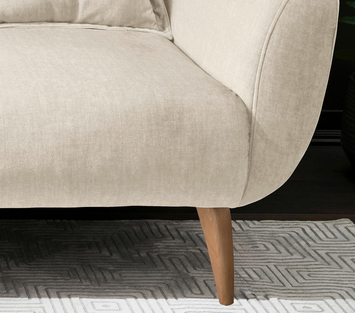 2,5-sitzer-sofa Baggio Beige, Buchefarben, B:196 Cm - Beige/Buchefarben, MODERN, Textil (196/94/103cm) - Livetastic