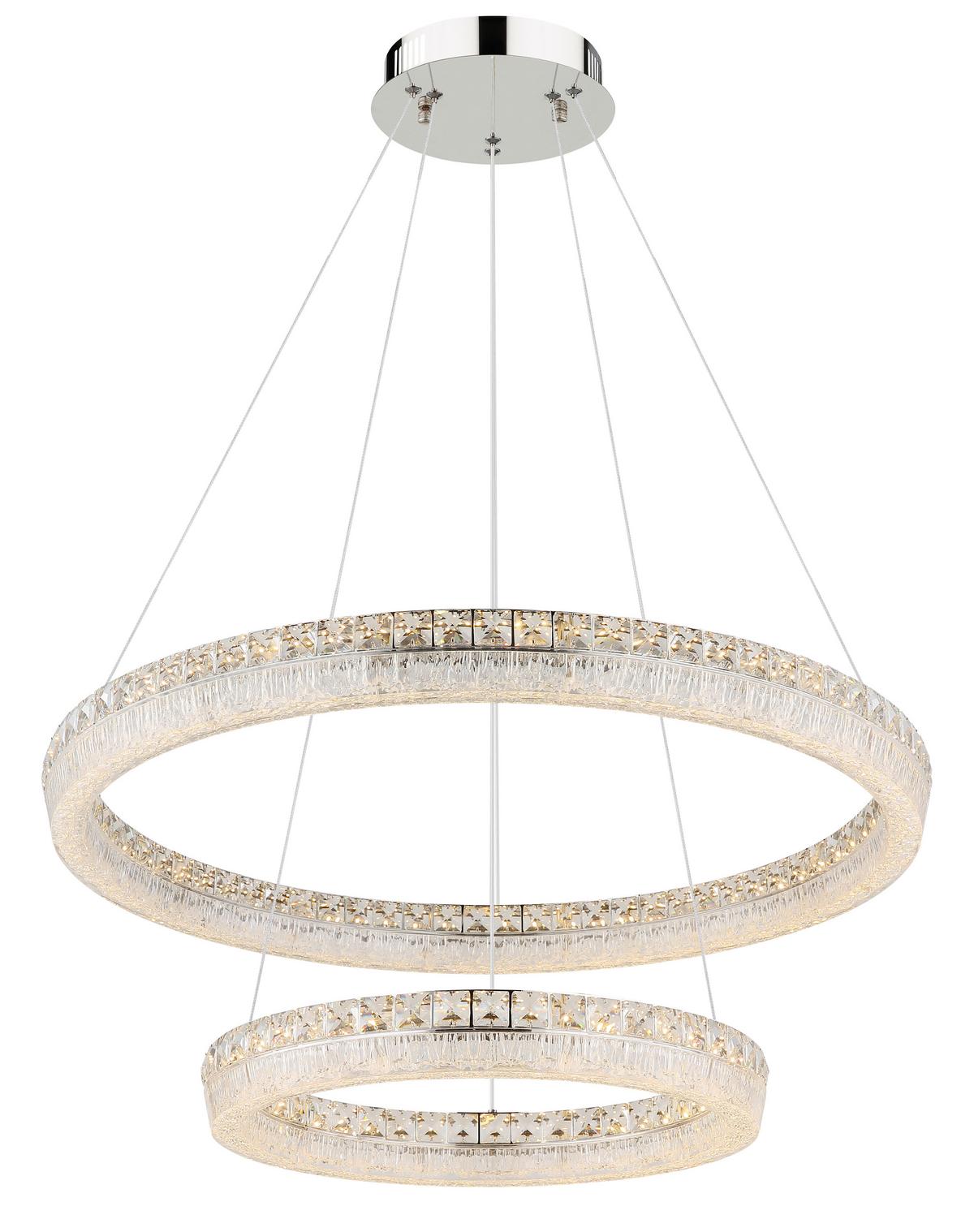 LED-Hängeleuchte Memory-Funktion - Klar/Chromfarben, Design, Glas/Kunststoff (80/120cm) - Globo