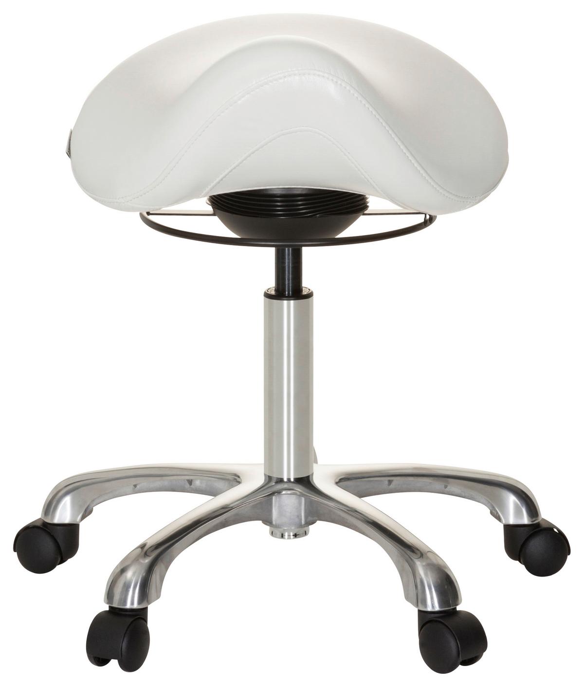 Bürohocker Ortho Sit Weiß Bis 110 Kg - Silberfarben/Weiß, Basics, Kunststoff/Textil (56/54/56cm) - MID.YOU