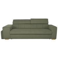 3-SitzerSofa m. Schlaffunktion Sirius S olivgrün, B: 251cm - Schwarz/Olivgrün, KONVENTIONELL, Holz/Holzwerkstoff (251/96/100cm)
