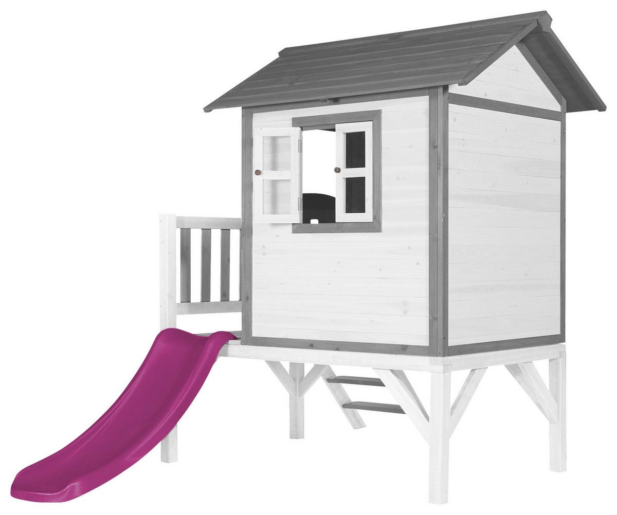 Spielhaus C050.002.40 - Lila/Weiß, KONVENTIONELL, Holz/Kunststoff (240/189/167cm) - Ambia Garden