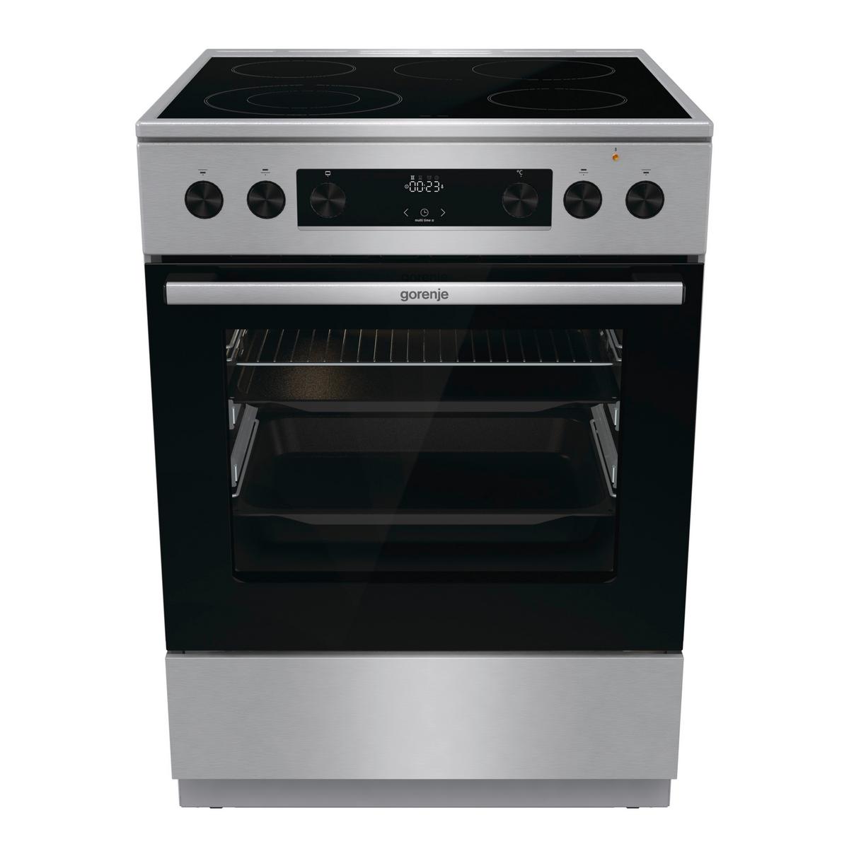 Herd Gecs6c70xpa - Edelstahlfarben/Schwarz, Trend, Glas/Metall (60/85/60cm) - Gorenje