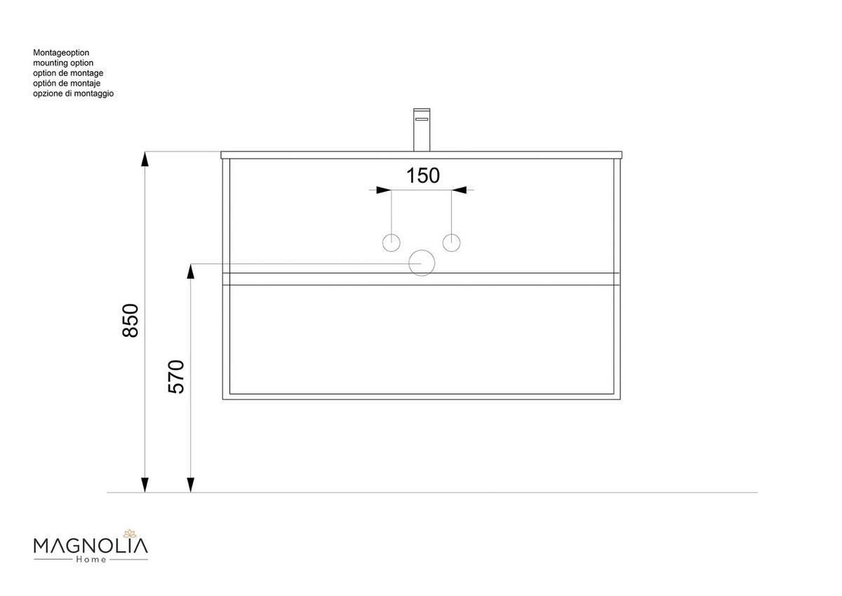 BADEZIMMER Limes, Eichefarben B: 100 cm - Eichefarben/Weiß, Basics, Keramik/Holzwerkstoff (100cm) - MID.YOU