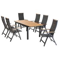 Gartenset Verona - Graphitfarben/Naturfarben, MODERN, Kunststoff/Textil - Gardenson