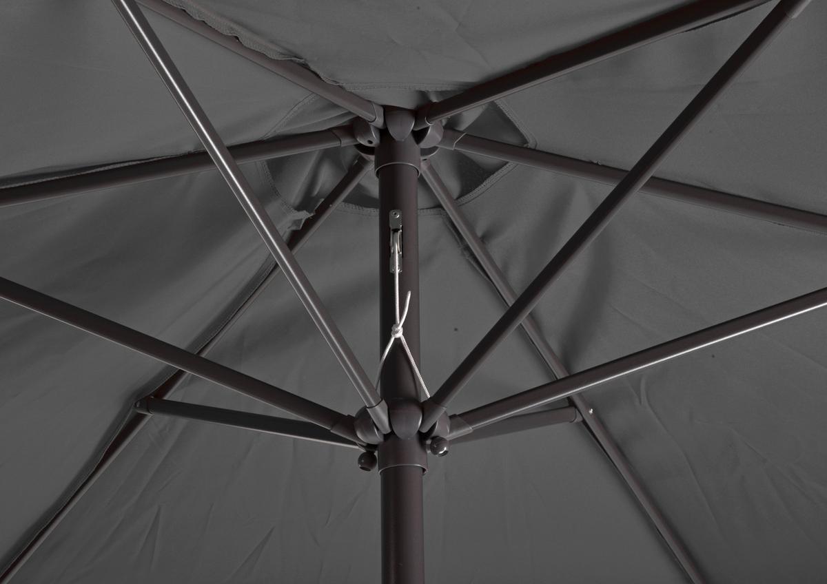 Sonnenschirm Sonnenschirm Anthrazit Ø 300cm - Anthrazit/Schwarz, Basics, Kunststoff/Metall (300/300cm) - Gardenson