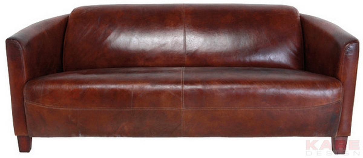 3-Sitzer-Sofa Cigar Lounge Braun B: 176 cm - Hellbraun/Braun, Design, Leder (176/70/83cm) - Kare-Design