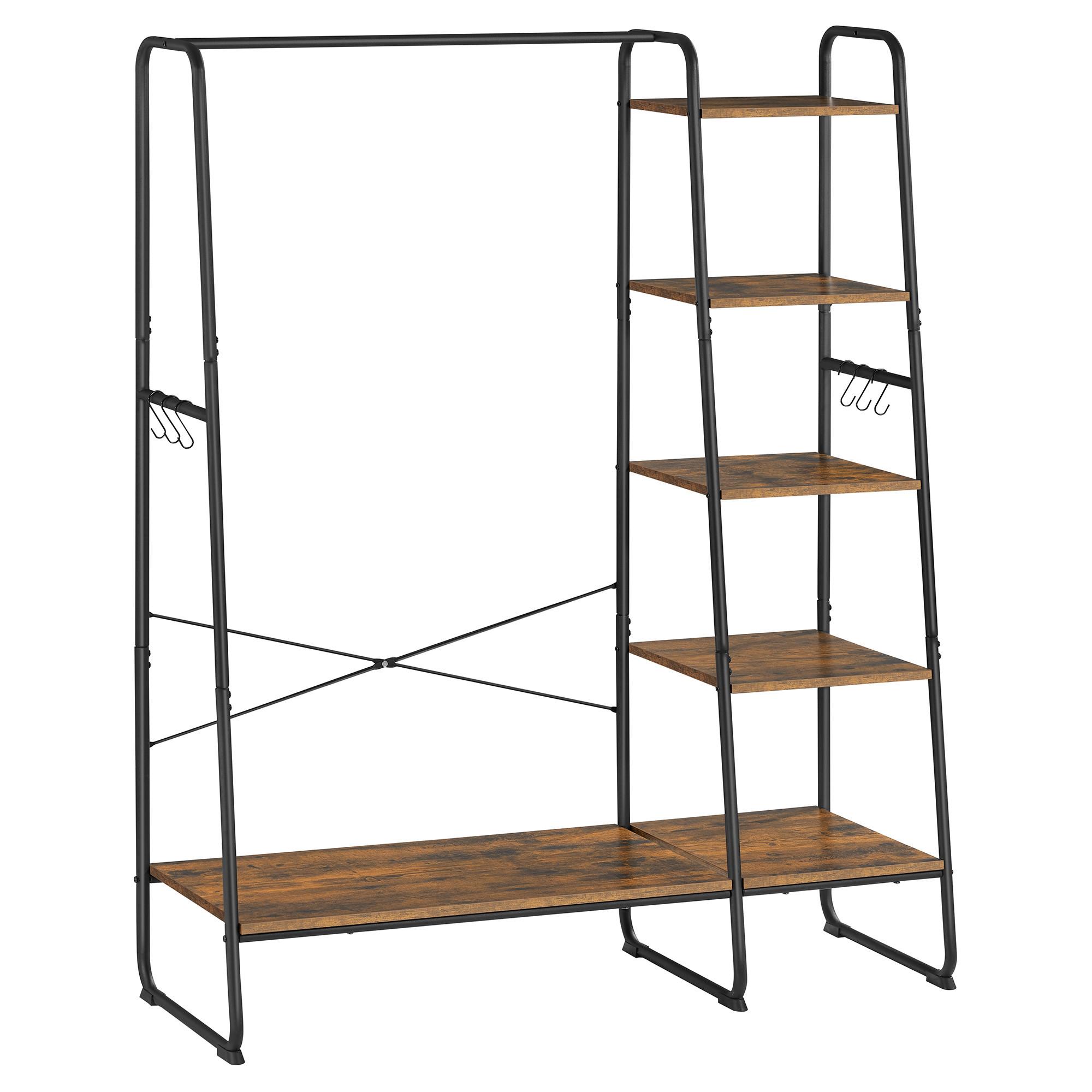 Kleiderständer Schwarz, Dunkelbraun B: 120 cm - Dunkelbraun/Schwarz, Trend, Holzwerkstoff/Metall (120/160/45cm) - MID.YOU