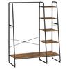 Kleiderständer Schwarz, Dunkelbraun B: 120 Cm - Dunkelbraun/Schwarz, Trend, Holzwerkstoff/Metall (120/160/45cm) - MID.YOU
