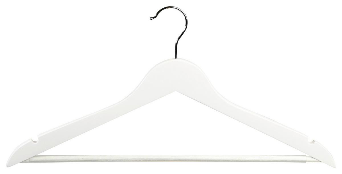 Kleiderbügel Set Weiß B: 44,5 cm - Weiß, Basics, Holz (44.5/10/1.2cm) - Kesper