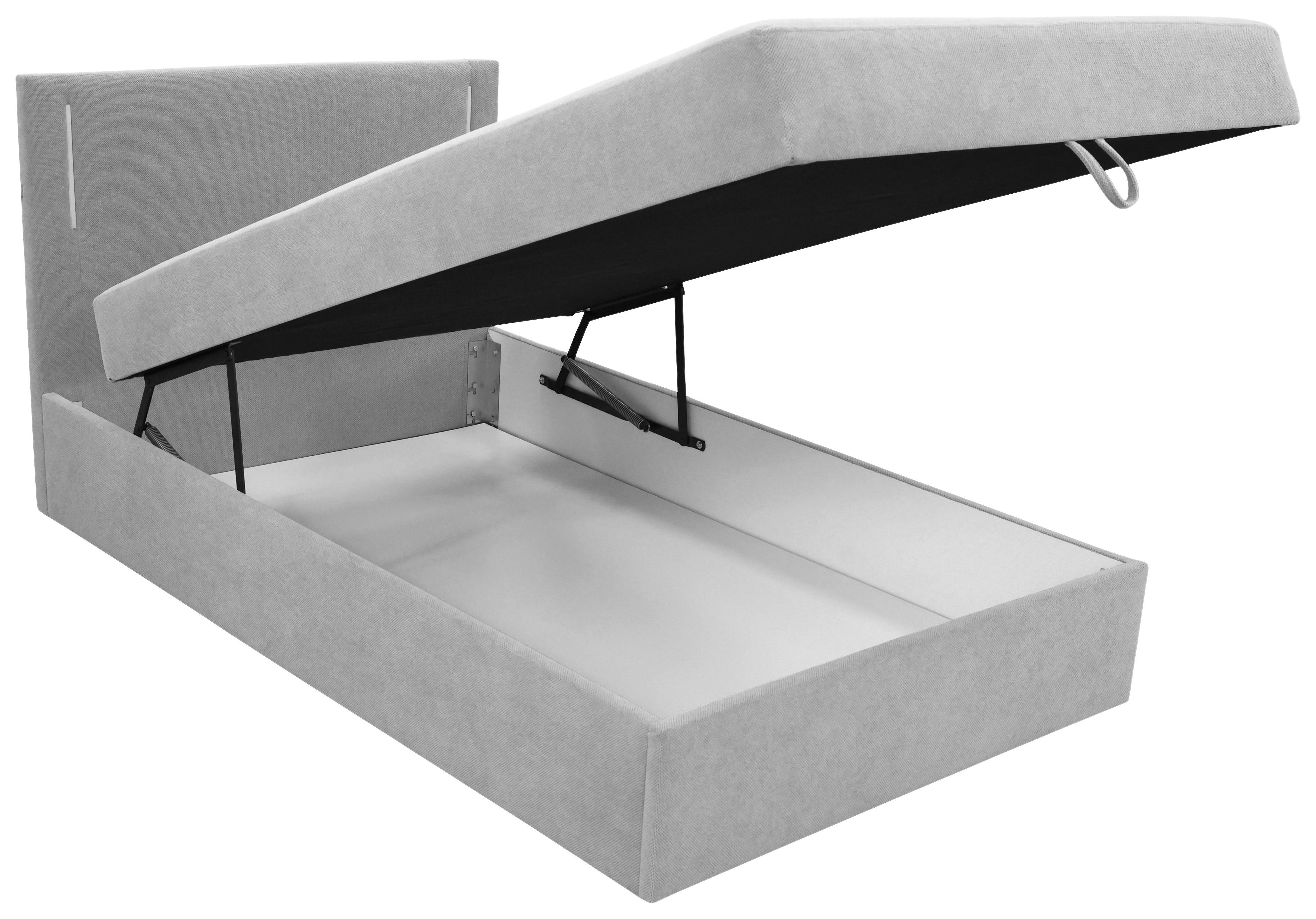 Boxbett Carlos 120 Grau B: 121 cm - Schwarz/Grau, Basics, Holzwerkstoff/Textil (121/110/210cm) - Livetastic