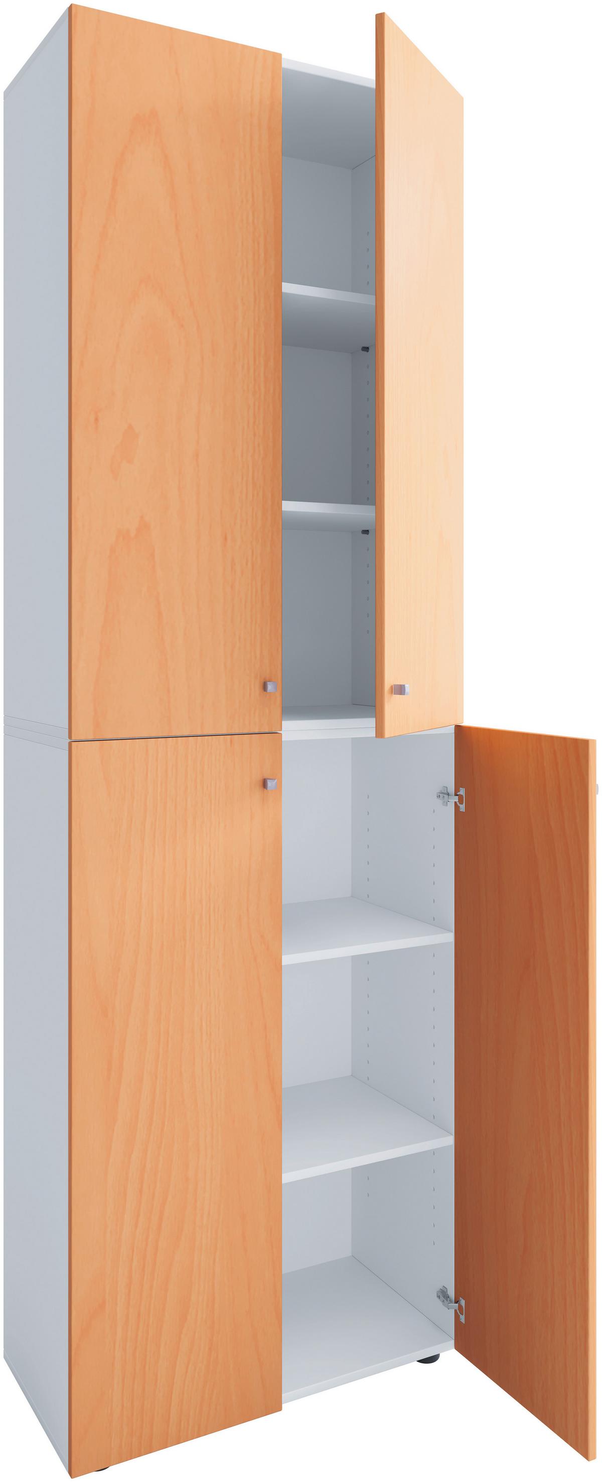Aktenschrank Lona Weiß/Buche Dekor B: 70 cm - Buchefarben/Weiß, Design, Holzwerkstoff (70/220/39cm) - MID.YOU