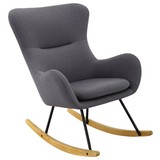 Schaukelstuhl Rocking Scandi B: 75 cm Grau - Schwarz/Naturfarben, MODERN, Holz/Textil (75/102/80cm) - MID.YOU