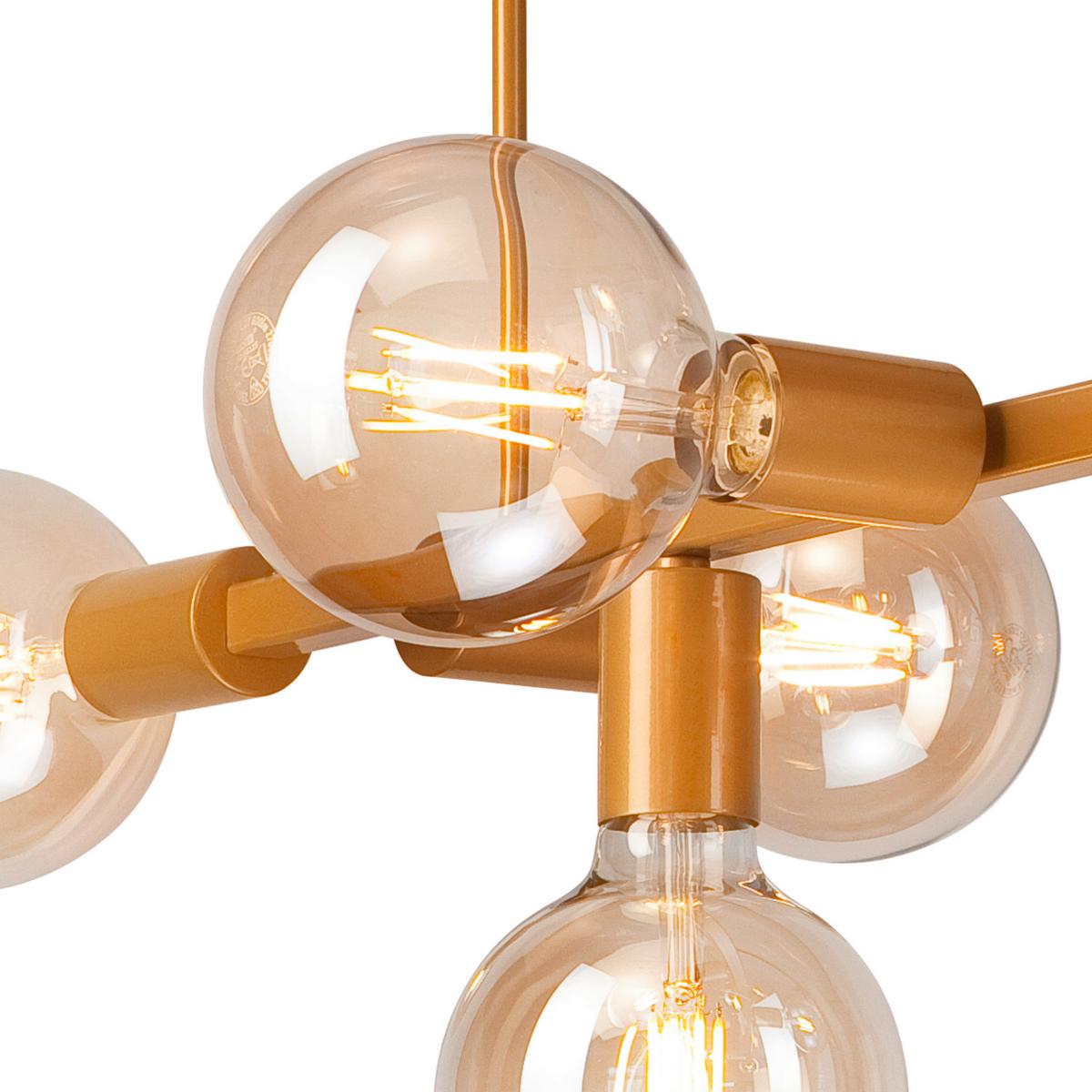 Hängeleuchte Astrid Goldfarben H: 90 cm - Goldfarben, Basics, Glas/Metall (90cm)