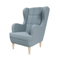 Kreslo ušiak Luis modrá farba - modrá/farba buka, Basics, drevo/textil (73/106/96cm)