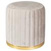 Hocker Doric 125 Goldfarben/Taupe D: 43 cm - Taupe/Goldfarben, Design, Textil (43/46cm) - Kayoom
