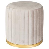 Hocker Doric 125 Goldfarben/Taupe D: 43 cm - Taupe/Goldfarben, Design, Textil (43/46cm) - Kayoom