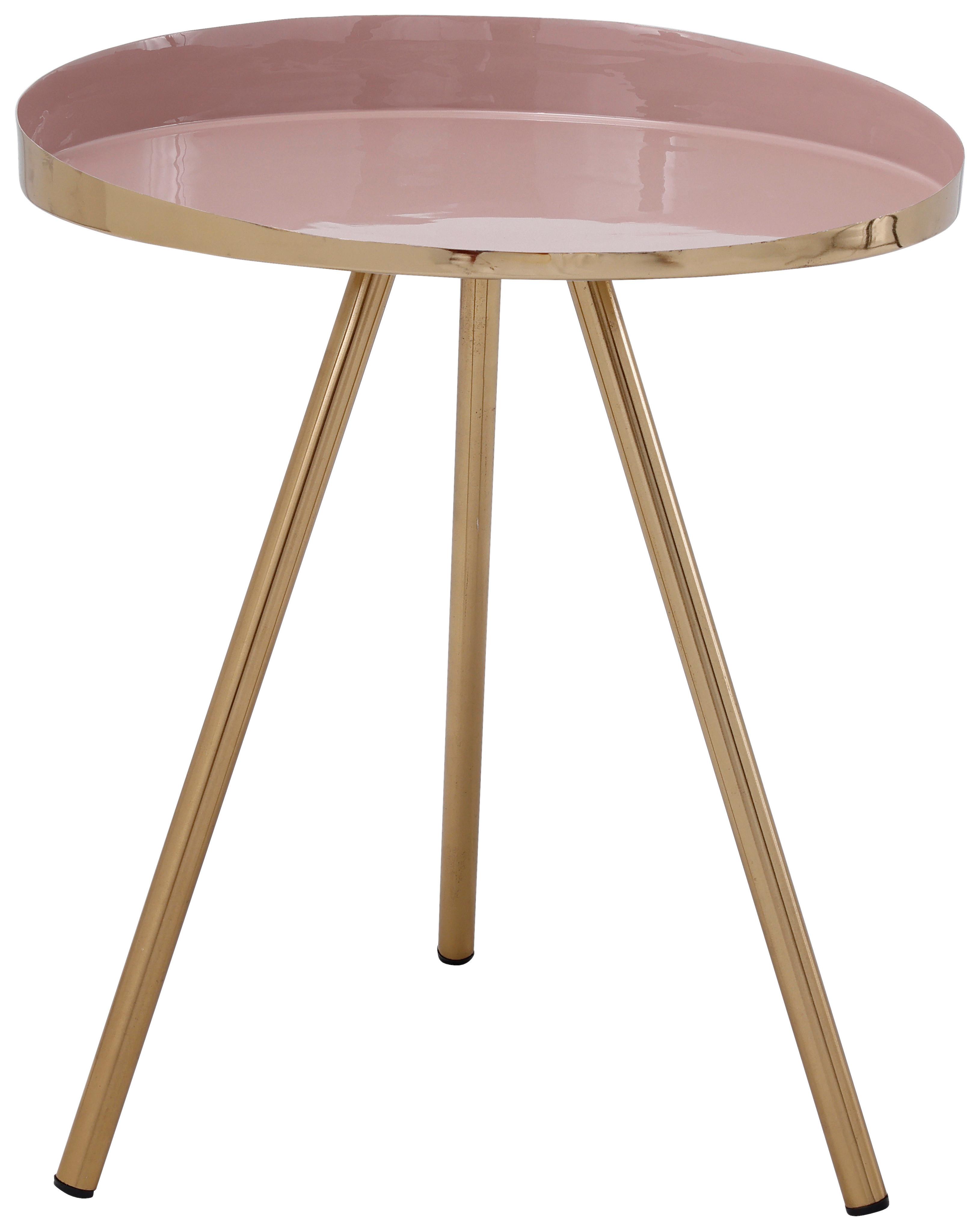 PRÍRUČNÝ STOLÍK MORRISON 625 ALTROSA - zlatá/staroružová, Design, kov (41/48,5cm) - MID.YOU