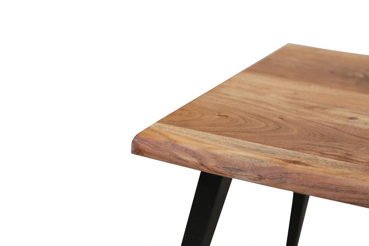 Couchtisch Holz Massiv/metall Caddy Akazie/schwarz - Schwarz/Akaziefarben, MODERN, Holz/Metall (60/60/45cm) - MID.YOU