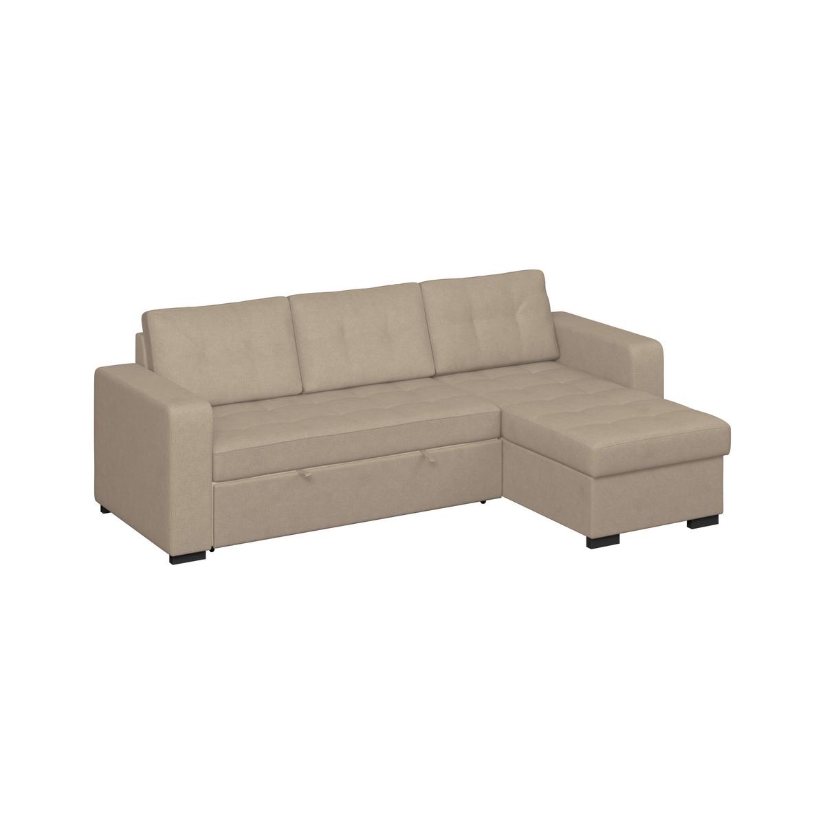 Ecksofa Turin Beige, 239x160cm - Beige, Trend, Holz/Textil (239/160cm)