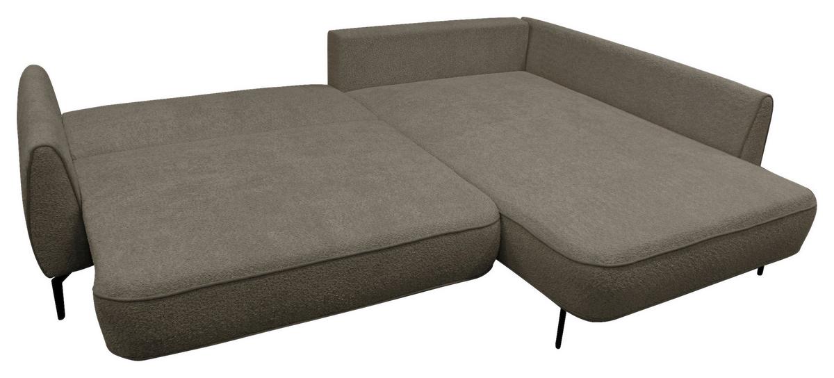 Ecksofa Abriamo Beige 273x204 cm - Beige/Schwarz, Design, Textil (273/204cm) - MID.YOU