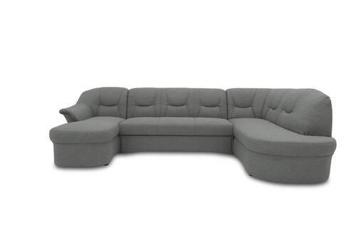 Wohnlandschaft Sarafina Dunkelgrau - Dunkelgrau/Schwarz, KONVENTIONELL, Textil (146/295/180cm) - MID.YOU